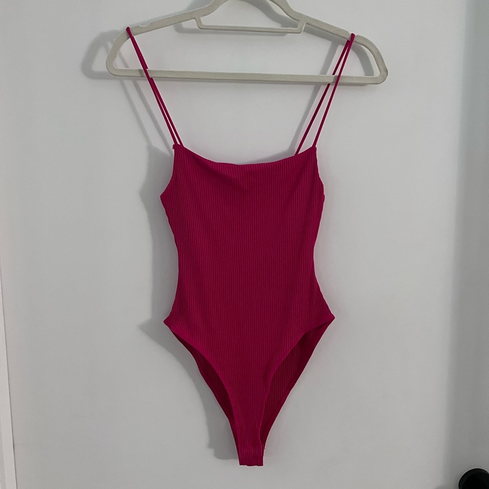 Zara Spaghetti Strap Pink Body Suit
